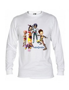Camiseta Código Lyoko manga larga blanca"5 Personajes"