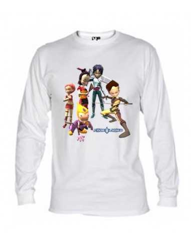 Camiseta Código Lyoko manga larga blanca"5 Personajes"