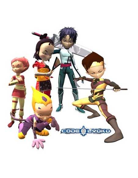 Camiseta Código Lyoko manga larga blanca"5 Personajes"