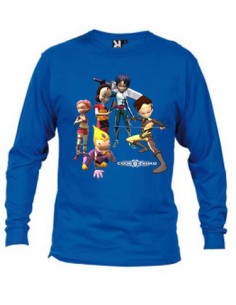 Camiseta Código Lyoko manga larga Azul"5 Personajes"