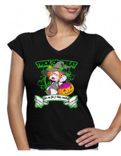 Camiseta de mujer Halloween give me the candies