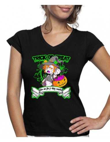 Camiseta de mujer Halloween give me the candies
