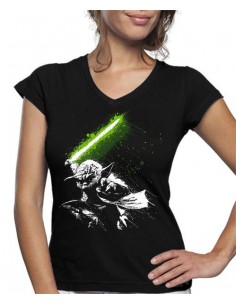 Camiseta de mujer Star Wars Yoda Fight